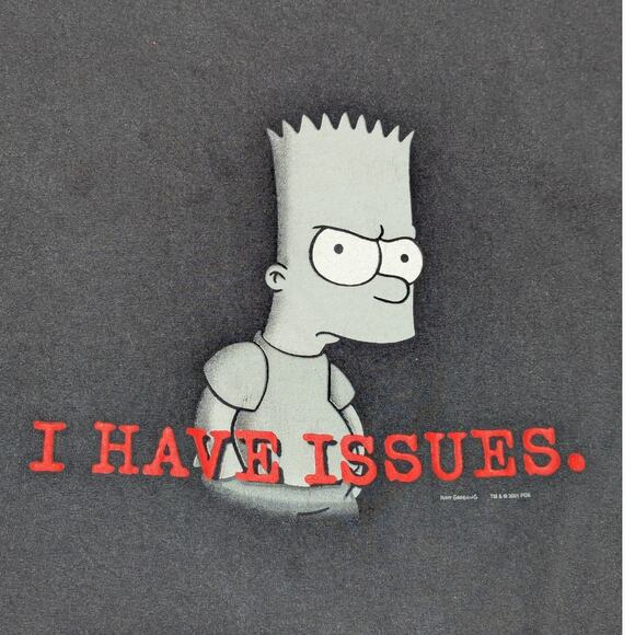 Vintage Y2K The Simpsons I Have Issues Graphic Tee Shirt 2001 Matt Groening 2000 - Picture 3 of 7